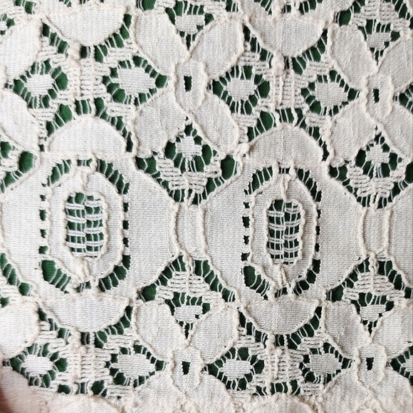 Anthropologie Edme & Esyllte Green Cream Lace Pencil Skirt - Picture 5 of 7